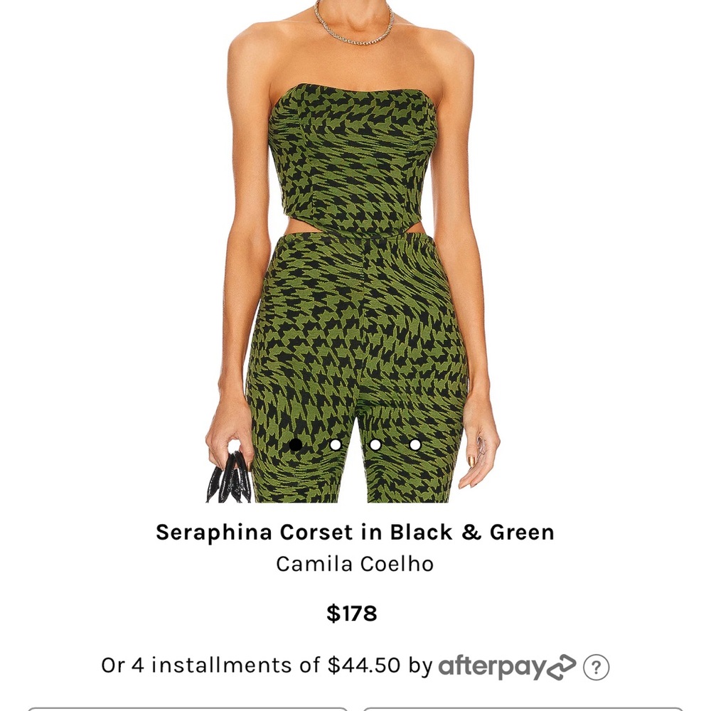 Camila Coelho, green corset top new without tags